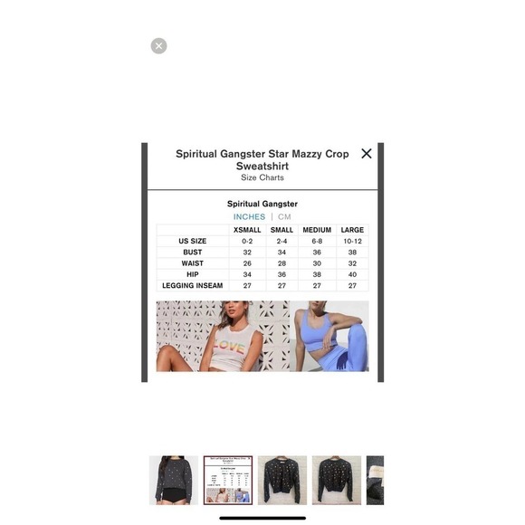 Spiritual Gangster Stars Crew Neck Savasana Pullover Sweater Size XS - Picture 8 of 8